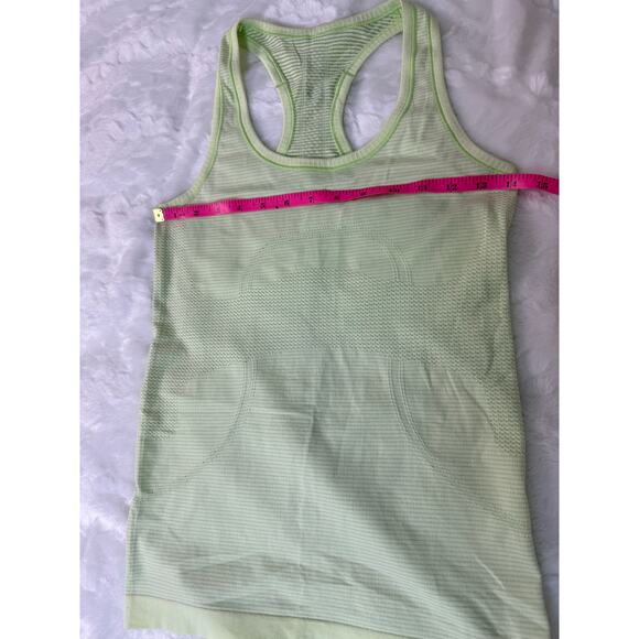 Lululemon Run Swiftly Tech Racerback Tank Top Light Neon Yellow Green Stretchy 4 - Picture 6 of 7